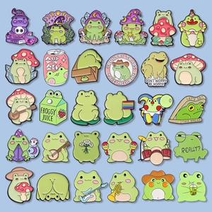 Cartoon Cute Frog Enamel Brooch Pins Animal Alloy Badges For Clothing Backpack Decoration Unisex Fashion Jewelry Gift