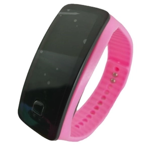 Montre de sport tactile LED rose avec bracelet en silicone pour le fitness