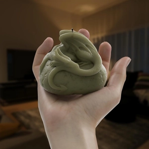 Molde de silicona con forma de dragón verde salvia para velas y resina artesanal