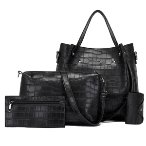 Crocodile Embossed Large Tote Shoulder Crossbody Bag Wallet And Card Holder PU Leather Elegant Fashion For Women