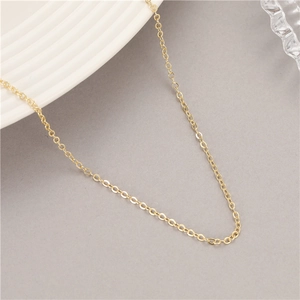 Minimalist Copper O-Chain Necklace For Women Men Unisex Simple Geometric Link Chain Choker Adjustable Gold Silver Plated Jewelry Gift