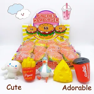 12-piece fast food squishy toy set including burger and fries for kids party favors
