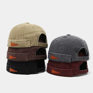 Lot de 5 bonnets miki rétro ajustables en tissu délavé avec étiquette latérale chic
