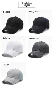 Detail view of five camouflage mesh baseball caps with side classic embroidery and air vent