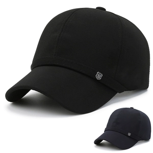Mens Baseball Cap Adjustable Cotton Twill Outdoor Sports Sunshade Hat With Metal Shield Logo Casual Breathable