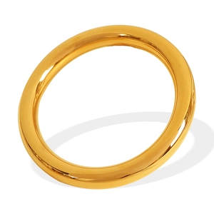 Classic 18K gold plated minimalist polished bangle bracelet with glossy round finish
