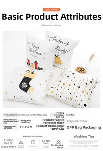 Detail specifications of 45x45cm gold foil Christmas pillow covers made of polyester fiber