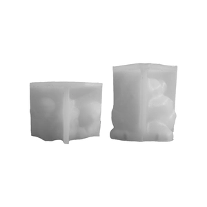 Two pieces of translucent silicone molds for frog-shaped DIY candles and soap making