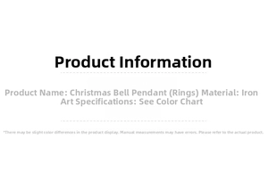 Detailed specifications of iron Christmas bell ornament with sound and material information