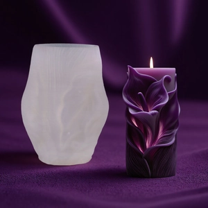 Calla lily relief silicone mold for DIY candles with exquisite floral craft details