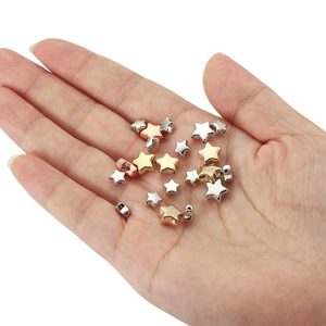 Star-shaped CCB beads in gold, silver and rose gold finishes for DIY jewelry making