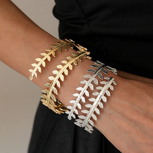 Leaf Arm Cuff Bangle Alloy Greek Roman Style Adjustable Branch Armlet Fashion Jewelry For Women Elegant Gift