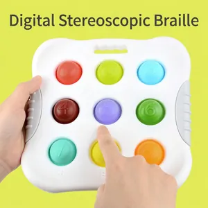 Baby sensory board with 1-9 numbers and braille on colorful pop bubbles for motor skills
