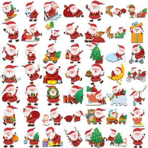 Variety pack of Christmas Santa Claus cartoon stickers for laptop and luggage decor