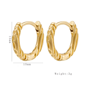 15mm twisted gold hoop earrings for women made of premium polished copper and geometric design