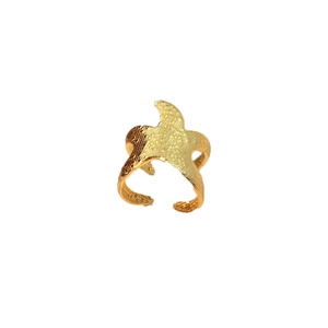 Verstellbarer 18k Gold-Seesternring mit strukturierter Oberfläche und minimalistischem Design
