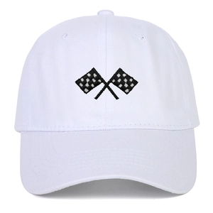 Cotton Baseball Cap Racing Flag Embroidered Sports Outdoor Sun Shade Adjustable Casual Soft Top Dad Hat For Men Women