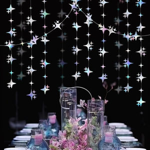Ghirlanda di stelle olografiche per decorazioni romantiche di matrimoni o feste di compleanno