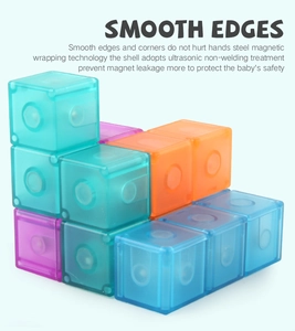 Macro detail of magnetic cubes showing smooth edges and ultrasonic non-welding technology