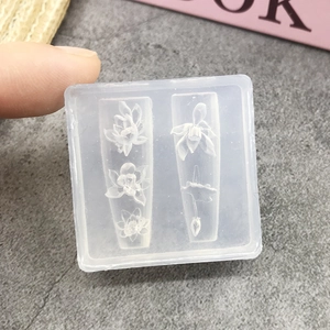 3D lotus flower silicone nail art mold for creating embossed chinese style floral designs