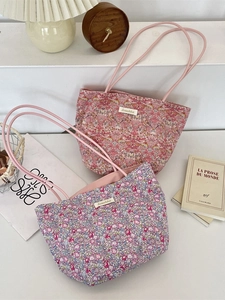 Sacs cabas en toile florale pour femmes avec motifs de fleurs et bandoulière pratique