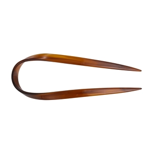 Elegant U-shaped hair pin for women, featuring a retro amber tortoiseshell resin finish