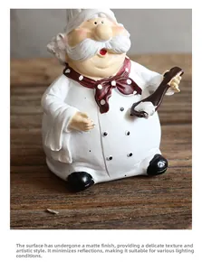 Close-up of matte chef figurine with delicate texture for bakery table decoration