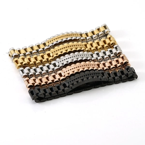 Classic 18K gold and silver stainless steel watch link bracelets in five colors for men