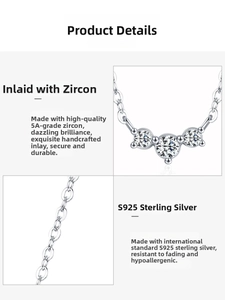 Detailed view of handmade S925 sterling silver curved pendant with 5A zircon inlay