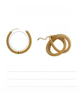 Detail view of 18K gold plated mesh choker and wrap bracelet with size specifications