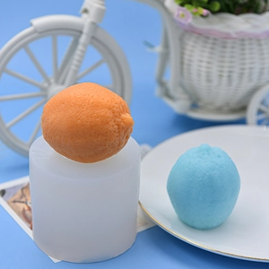 Detailed 3D lemon shaped silicone mold for DIY scented candles and soap making