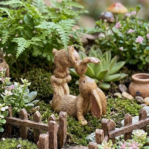 Statue Di Animali In Resina Genitore Figlio Famiglia Di Coniglietti Figurine Decorazione Casa Ufficio Accento Moderno