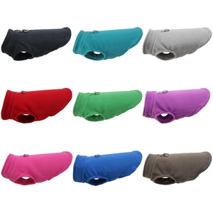 Thick polar fleece dog vest with leash D-ring in nine assorted solid colors