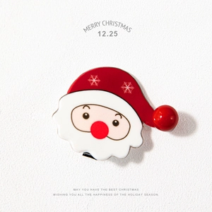 Barrette Père Noël mignonne avec bonnet rouge et flocons pour cadeaux de Noël