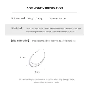 Detailed size chart showing 91cm length and 0.5cm beads for copper pearl necklace