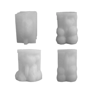 4-piece set of white translucent silicone molds for animal-shaped DIY aromatherapy candles