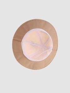 Interior detail of the baby bucket hat featuring a soft breathable white mesh lining