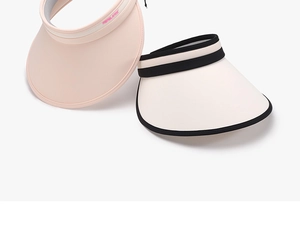Detail of ice silk sun hats showing color-block brims and premium quick-dry texture