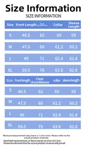Size chart for women's yoga top including chest and length measurements in cm