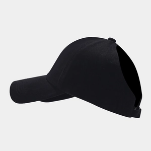 Outdoor ponytail baseball cap for women with bear embroidery and adjustable black canvas strap