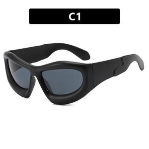 Y2K futuristische Bubble dicker Rahmen Sonnenbrille trendige übergroße schwarze Mode Brille