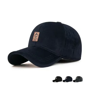 Men's Winter Baseball Cap With Hidden Ear Flaps Fleece Lined Warm Windproof Outdoor Sports Hat Cold Weather Adjustable