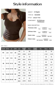 Detaillierte Größentabelle und Materialzusammensetzung für das gerippte Y2K-Kurzarm-T-Shirt