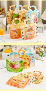 Detail of Christmas zipper lock bags with cute capybara and bear cartoon designs