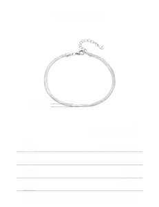 Spécifications techniques du bracelet chaîne serpent en argent 925 avec dimensions détaillées