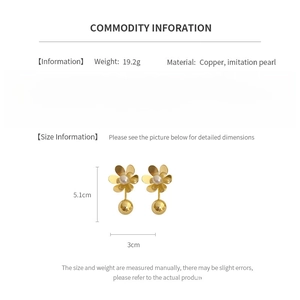 Spécifications de taille des boucles d'oreilles perles fleurs et informations produits