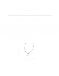Detailed product size guide for clover pendant necklace in rose gold finish copper