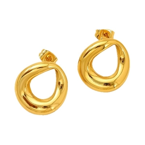 Minimalist gold twisted hoop earrings with a polished finish for a stylish look