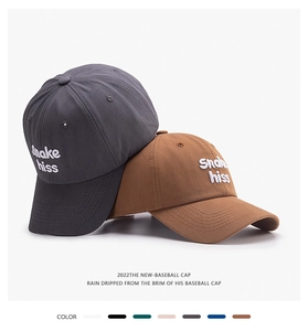 Détail d'une casquette de baseball en coton avec broderie 3D Snake hiss de haute qualité