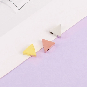 Triangle Beads 304 Stainless Steel Mirror Polished Geometric Charms For DIY Jewelry Making Necklaces Bracelets Accessories